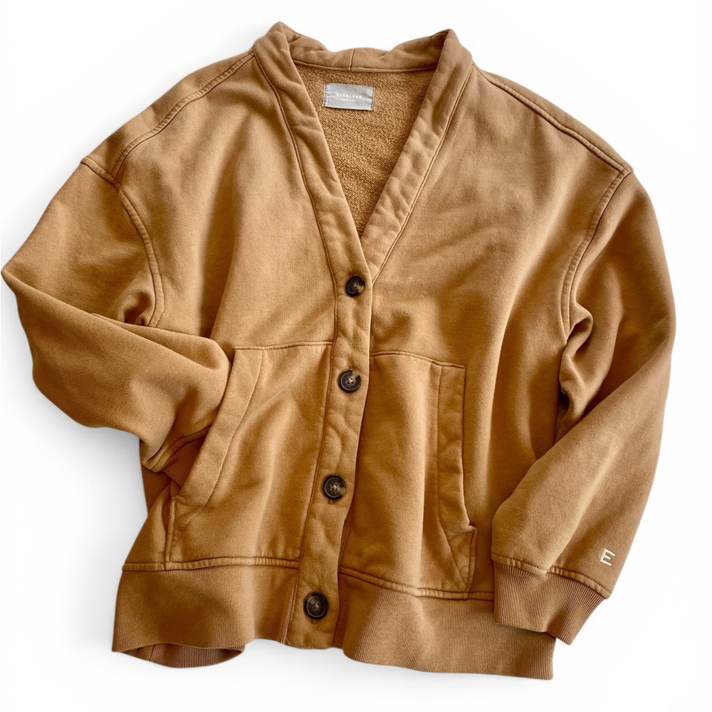 Everlane Tan / Camel Organic Cotton Button-Front Cardigan Size Women’s Large